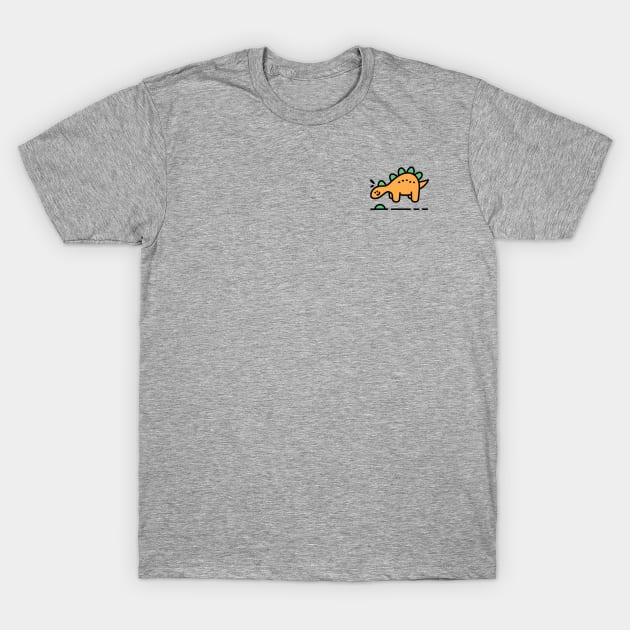 Kawaii dinosaur orange color cartoon T-Shirt by fupi